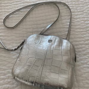 Erik Javitz handbag, silver calf leather